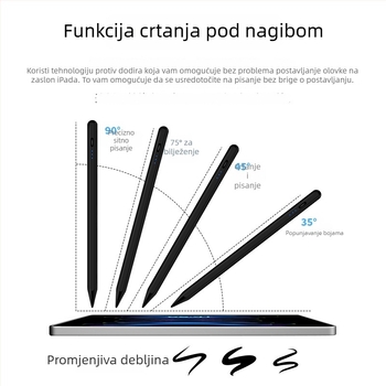 Aktivni magnetski stylus za iPad, kapacitivna olovka za crtanje na tabletu s magnetskim pričvršćivanjem za sprječavanje slučajnih dodira