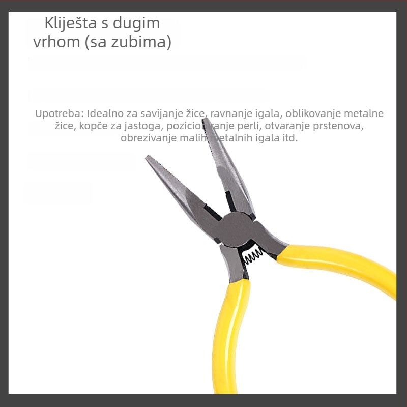 Klešta s oštrim vrhom, 5 inča, s oprugom – za izradu nakita, DIY alati