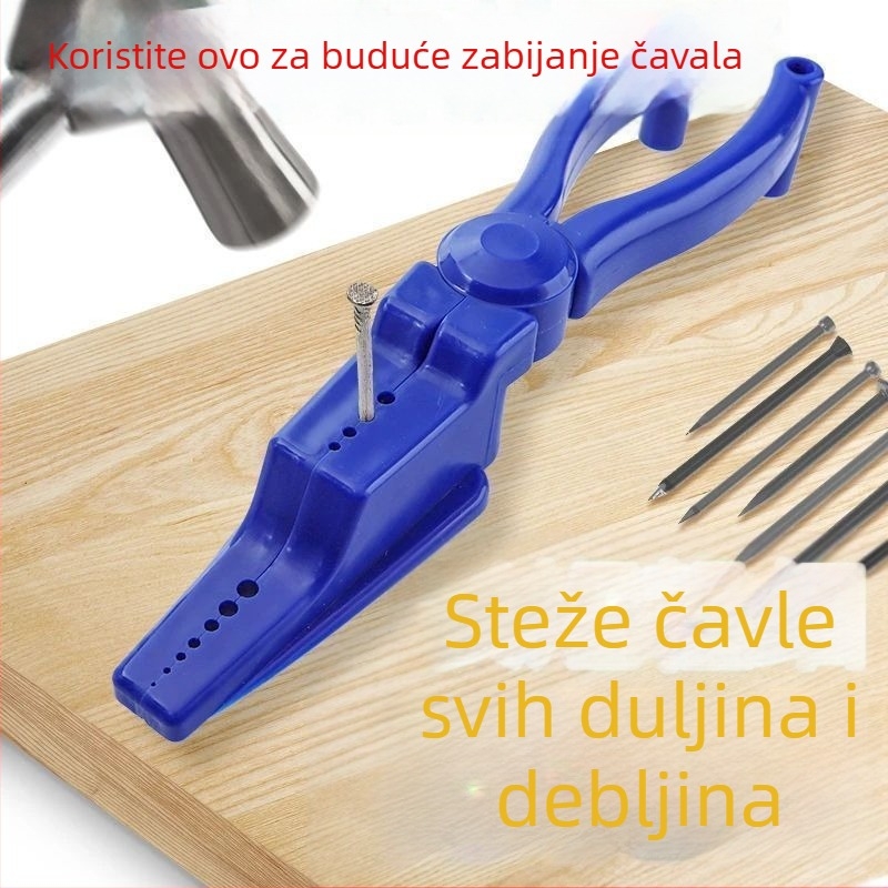 Ručni alat za postavljanje čavala s klamom za fiksiranje i zaštitom ruke – višenamjenski alat za fiksiranje