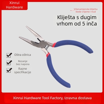 5-inčnih igličastih kliješta s nazubljenim nosom, s oprugom, DIY alati za izradu nakita