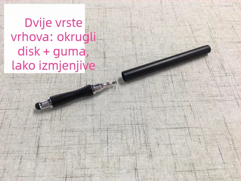 Kapacitivni stilus s gumom u obliku diska za tablete, olovka za dodirni zaslon, tanak pisaći stilus