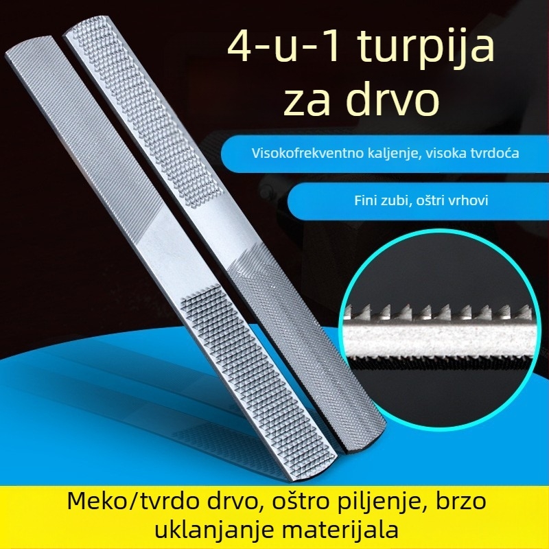 Polukružni pilnik za drvo i metal, drveni pilnik, ravni pilnik s finim zubima