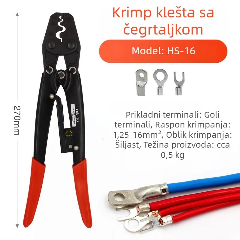 Kimuzi klešta za krimpanje terminala i žice, s mehanizmom s ratchetom, alat za električare