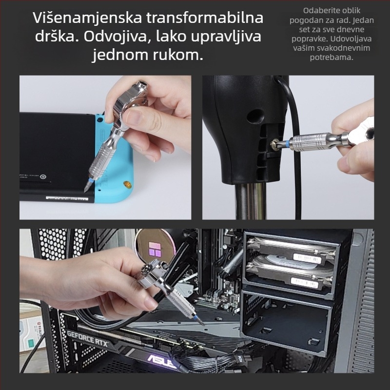 Višenamjenski set odvijača s magnetnim bitovima od S2 čelika, prenosni kućni alat za popravke, 39 komada