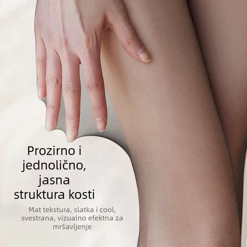YiFan ženske crne najlonke, Anti-Snag, izdržljive, 0D ultra-prozirne, Stay-Up