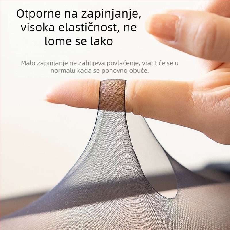 YiFan ženske crne najlonke, Anti-Snag, izdržljive, 0D ultra-prozirne, Stay-Up
