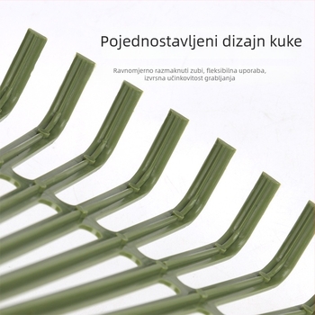 Plastične grablje s temperiranim gumama zubima, za vrt, lišće i sušenje zrna