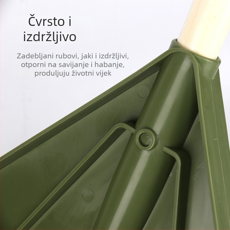 Plastične grablje s temperiranim gumama zubima, za vrt, lišće i sušenje zrna
