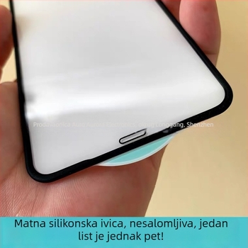 Za iPhone 17 zaštitni film od kaljenog stakla s rubom od tekućeg silikona i zračnim jastučićem, otporan na udarce i eksplozije