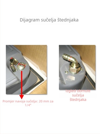 Univerzalni spoj za plinski štednjak s unutarnjim navojem 1/2" okretni kolenasti spoj