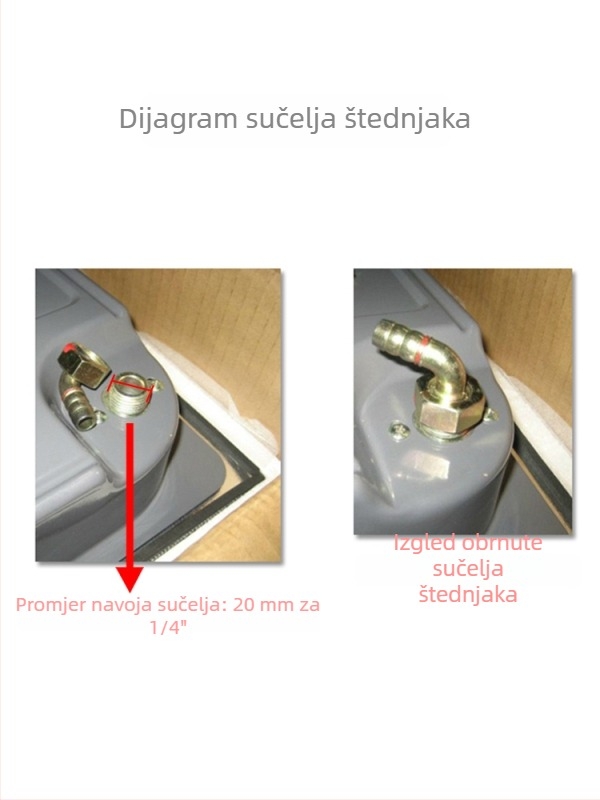 Univerzalni spoj za plinski štednjak s unutarnjim navojem 1/2" okretni kolenasti spoj