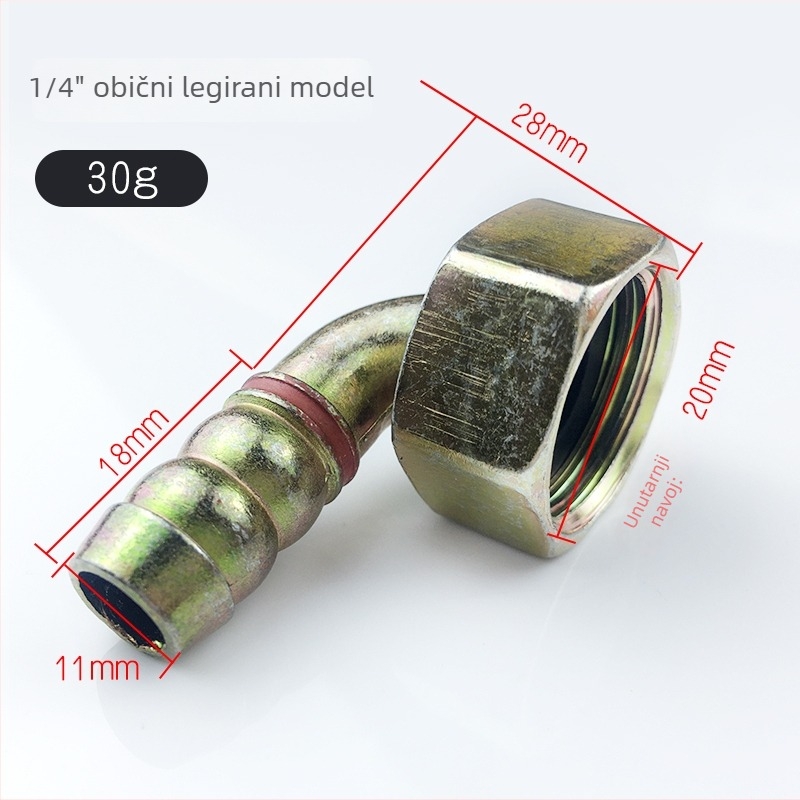 Univerzalni spoj za plinski štednjak s unutarnjim navojem 1/2" okretni kolenasti spoj