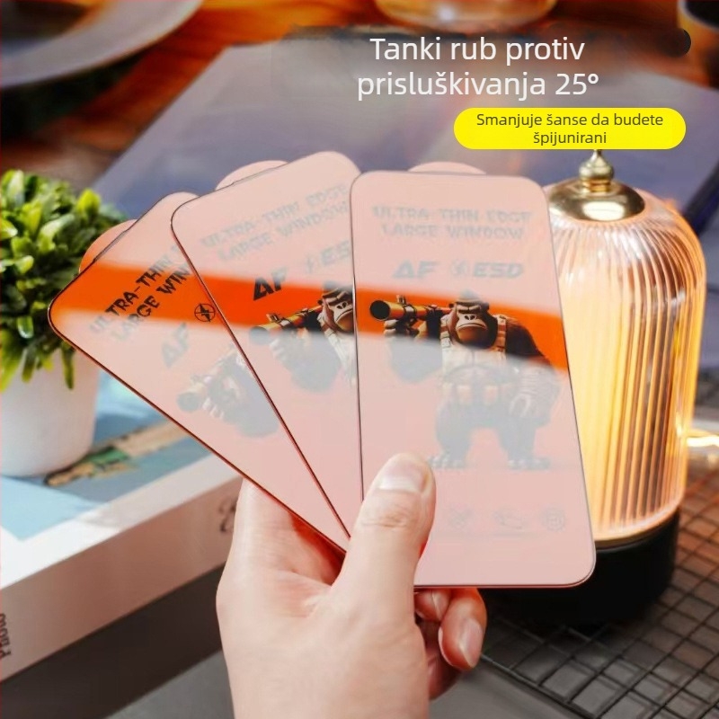 Zaštitnik zaslona za iPhone 17 Pro Max s zaštitom privatnosti – potpuno prekrivanje, uski rub, kaljeno staklo, HD jasnoća, anti otisci, prašina, otpornost na pad