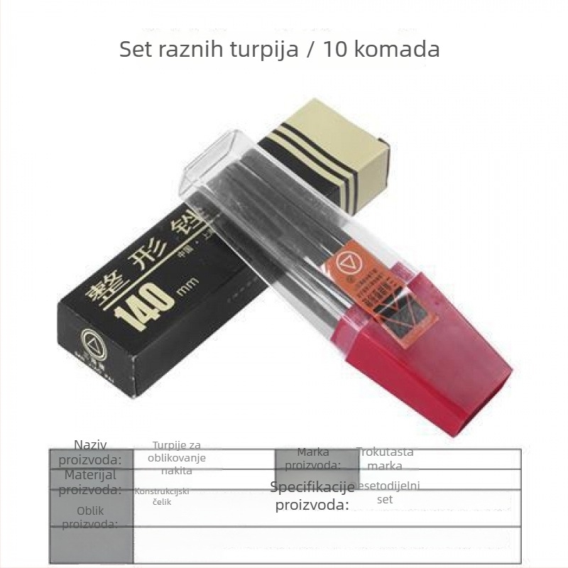 Ručno izrađeni mali čelični pilnici set za oblikovanje, brušenje i poliranje nakita od zlata i srebra — razni trokutasti, polukružni i ravni pilnici