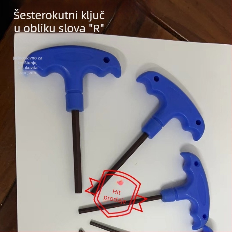 Set hex ključeva s T-ručkom od legure čelika visoke tvrdoće, metrički hex ključevi i T-oblik odvijač