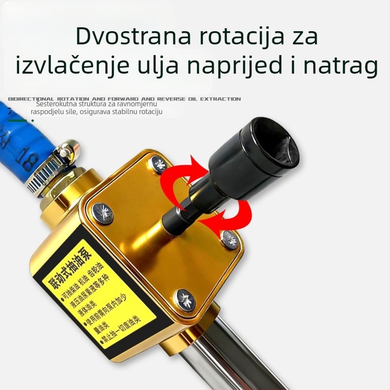 Puluoen Dvostruka pumpa za ulje za maziva, kompatibilna s električnim ključem i bušilicom