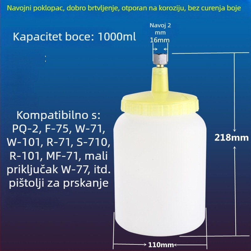 Spray pištolj s plastičnim spremnikom i donjim spremnikom - F75, PQ2, W77