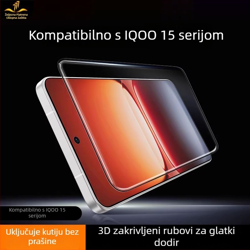 Zaštita zaslona od kaljenog stakla za IQOO 15 Ultra i IQOO Z11 Turbo uz kutiju za bezprašnjenu instalaciju