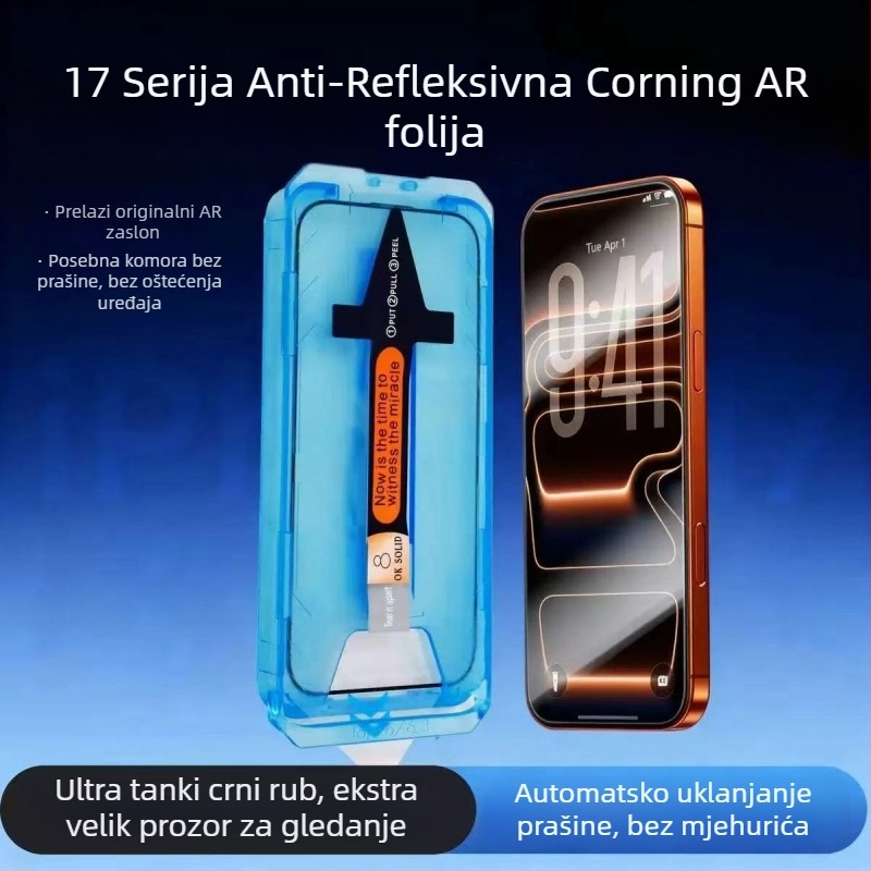 iPhone 17 Pro Max zaštitno staklo za zaslon od Corninga, pokriće do ruba, anti-peep, HD, cijeli zaslon