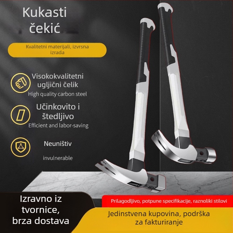 Čekić s kandžom i magnetskom glavom, visokougljični čelik, alat za vađenje čavlića, otporno na eksplozije
