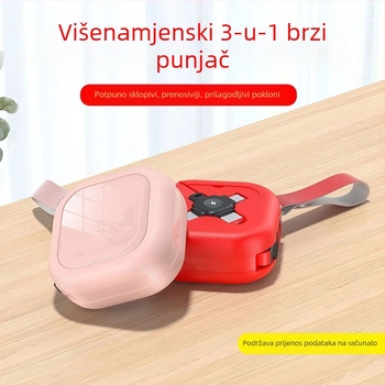 Macaron držač za telefon i 3-u-1 kabel za punjenje za Apple, USB-C i Android, duljina 1 m, brzo punjenje