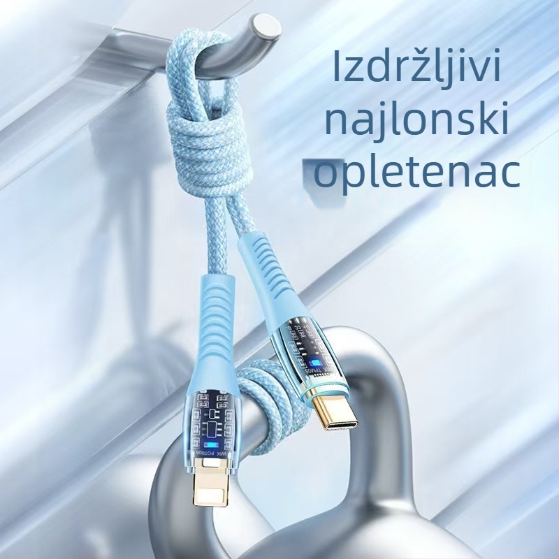 60W USB-C kabel s prozirnim kućištem, za iPhone 15 i Huawei
