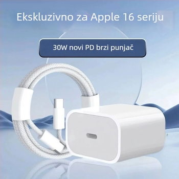 Apple iPhone 16 PD brzo punjenje – punjač, USB-C kabel i kabel za podatke, set s priključkom za punjenje