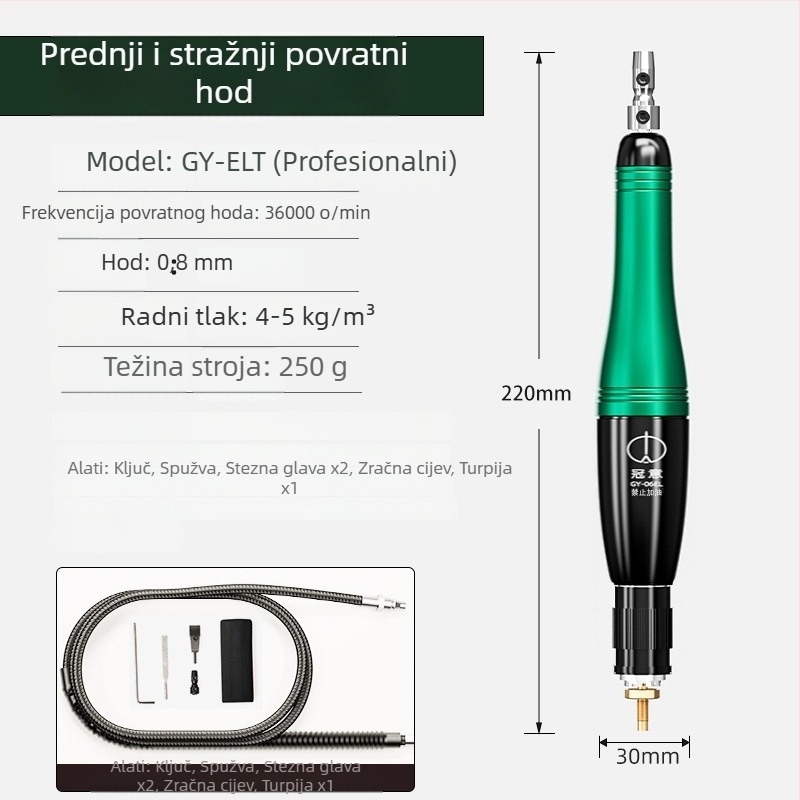 Crown Meaning Pneumatijski ultrazvučni stroj za brušenje i poliranje – lijevo-desno oscilirajući povratni mehanizam