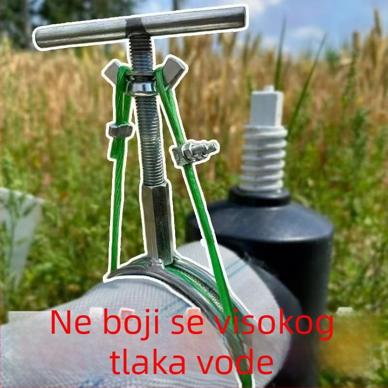 Poljoprivredna nova verzija kapljičnog navodnjavanja: traka za kapljično navodnjavanje, ulaz/izlaz vode, čelične sajle stezaljke, stezaljke za cijevi
