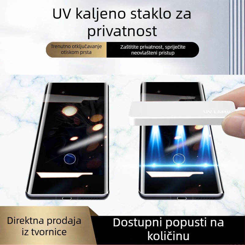 Privatnost zaslona za Huawei P60 Pro i P60 Art – kaljeno staklo, potpuno ljepilo, UV očvršivanje
