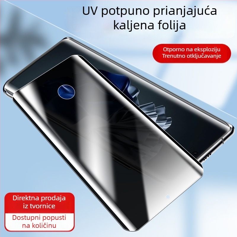 Privatnost zaslona za Huawei P60 Pro i P60 Art – kaljeno staklo, potpuno ljepilo, UV očvršivanje