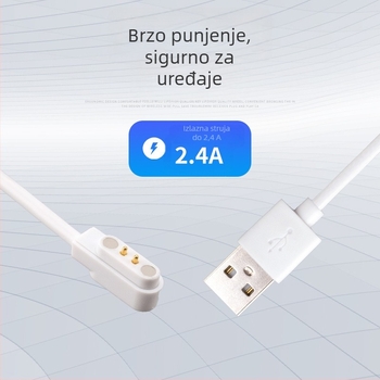 Univerzalni magnetski podatkovni kabel s 4 pinova za pametni dječji narukvica/sat, duljina 60 cm, kompatibilan s uređajima za njegu ljepote