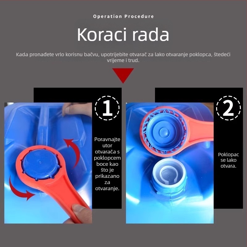 Plastični alat za otvaranje poklopca kemijskog bubnja, 25/30 L, za brtvljenje i stezanje poklopca