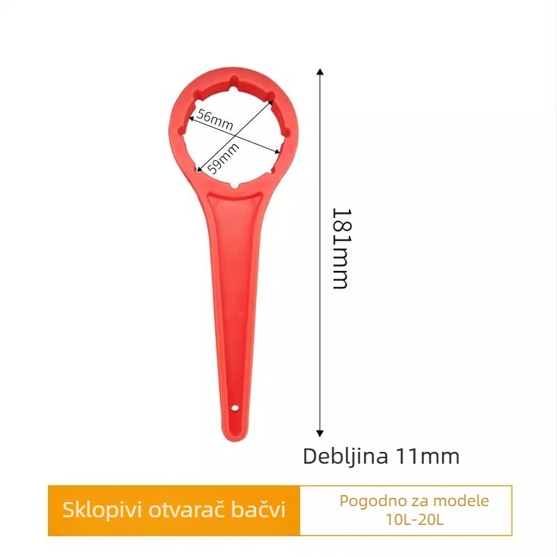 Plastični alat za otvaranje poklopca kemijskog bubnja, 25/30 L, za brtvljenje i stezanje poklopca