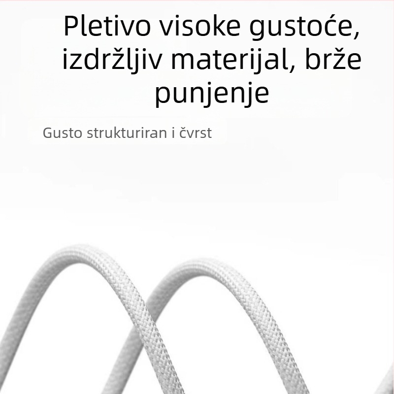USB-C PD kabel za iPhone 15–17, brzo punjenje i prijenos podataka, duljina 1–2 m