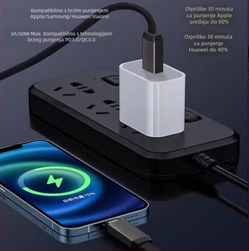 Magnetski kabel četiri u jedan s privjeskom za iPhone 15 i Huawei – USB brzo punjenje Tepyc-C