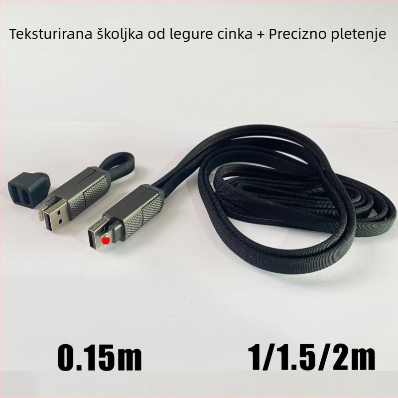 Magnetski kabel četiri u jedan s privjeskom za iPhone 15 i Huawei – USB brzo punjenje Tepyc-C