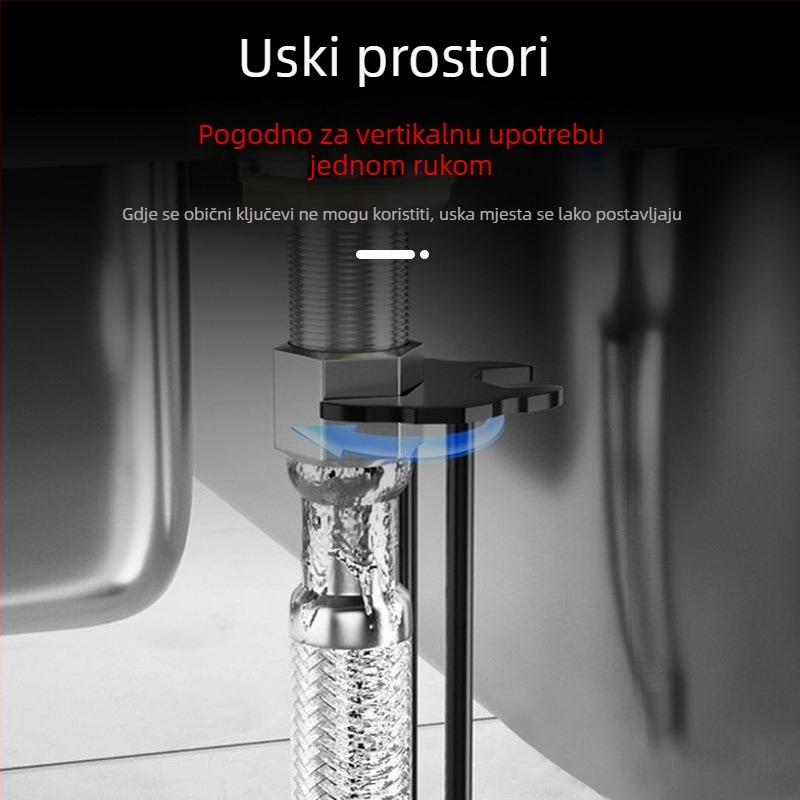Višestruki ključ za sudoper, slavine, crijeva i spojnice – alat za popravak i montažu u kupaonici