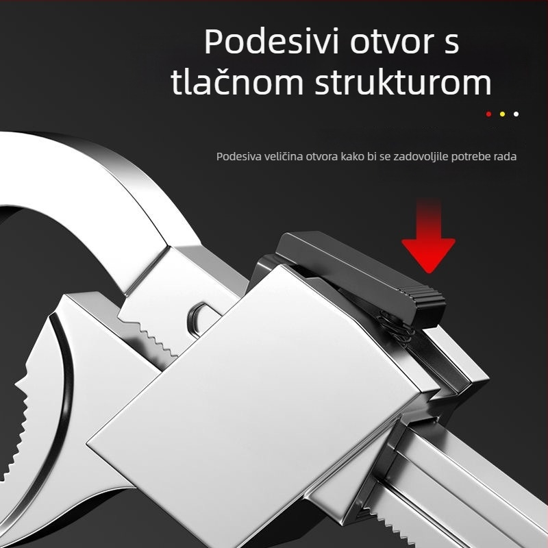 Novi kupaonski ključ od aluminijske legure s velikim otvorom za umivaonik, prijenosni alat za instalaciju, višenamjenska pomična pločica s čeljustima