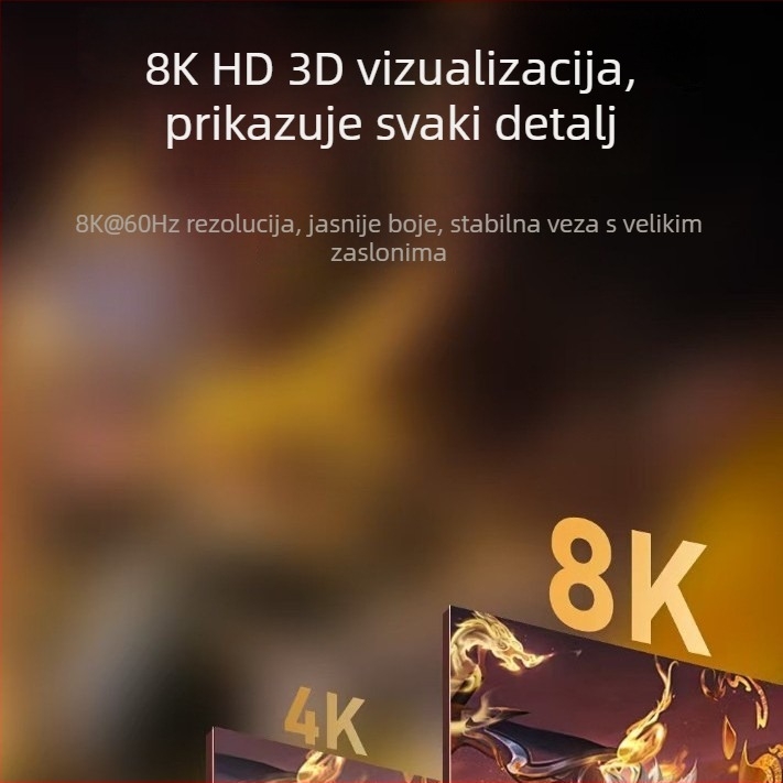 USB4.0 V2.0 puni funkcionalni vizualni prekidač s digitalnim zaslonom, adapter, 240 W PD brzo punjenje, 80 g