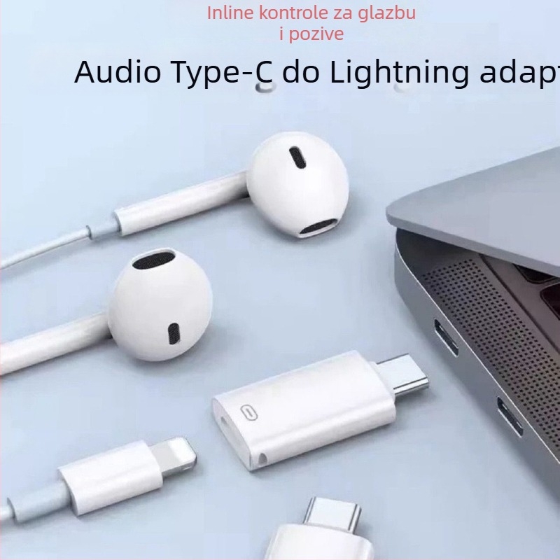 USB-C na Lightning adapter za slušalice za mobitele i tablete – slušanje glazbe i pozivi Apple uređajima
