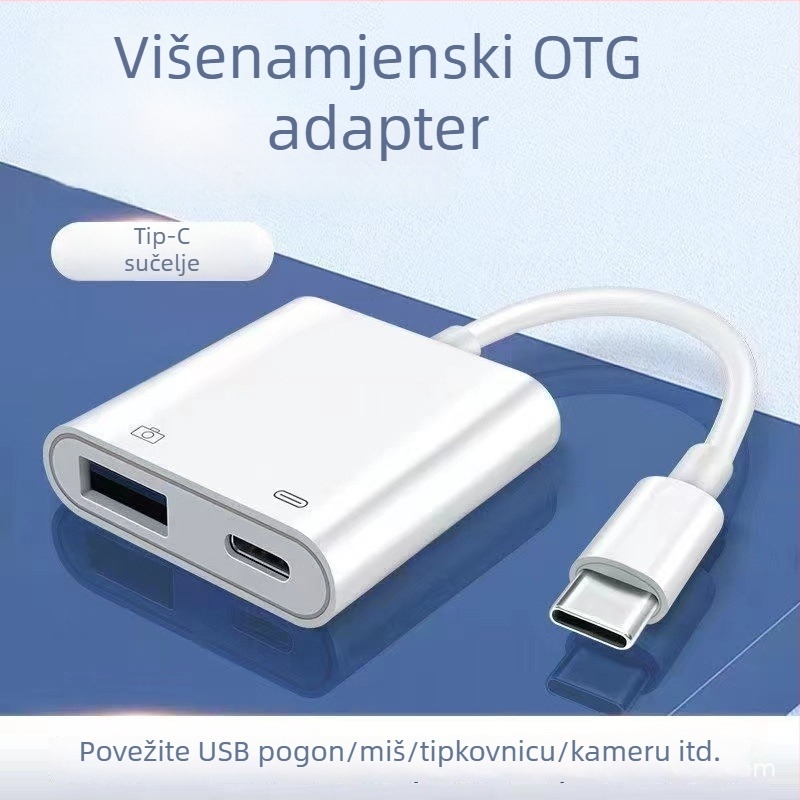 Type-C OTG 2-u-1 adapter za punjenje i prijenos podataka za mobilne telefone i tablete