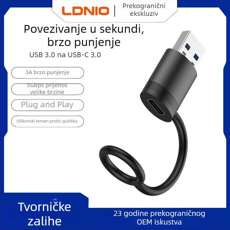 OTG USB-C 3.0 adapter, USB-A ženski na USB-C muški, 5 Gbps brzi prijenos podataka i napajanje