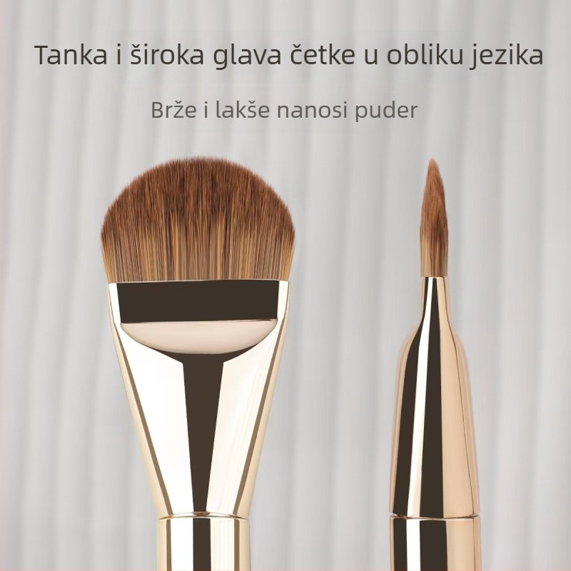 Četkica za temelj u obliku jezika, izuzetno tanka, plosnata glava za šminku