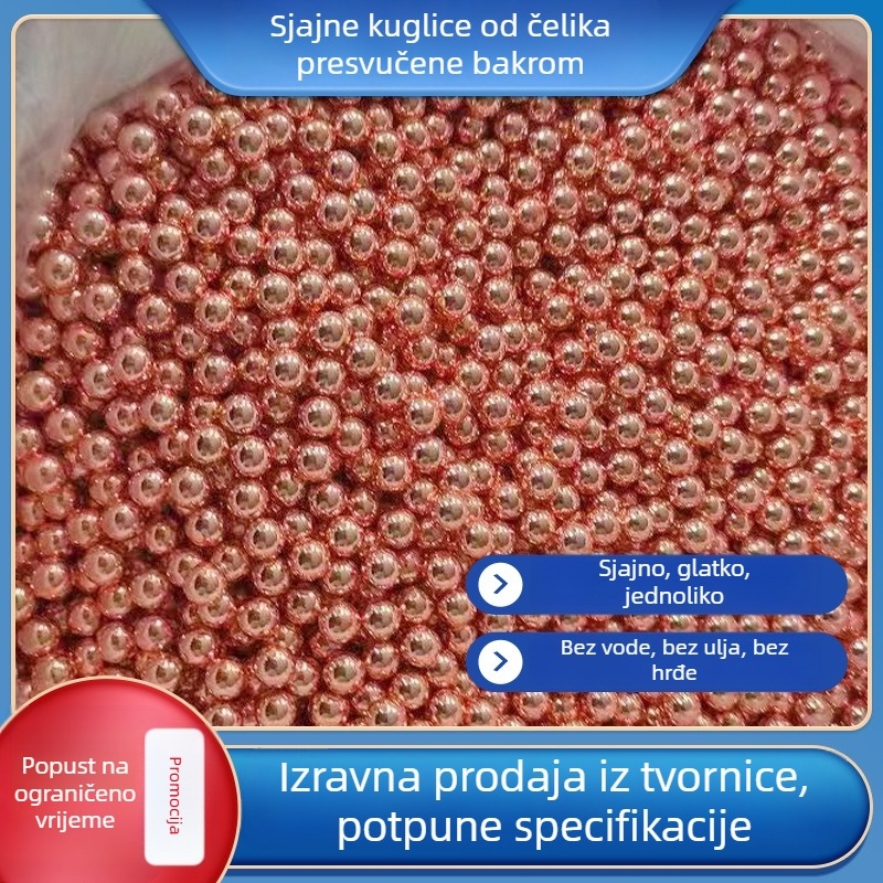 Čelične kuglice s bakrenom prevlakom za katapult, veličine 7–10 mm (7, 7,5, 8, 8,5, 9, 9,5 i 10 mm)