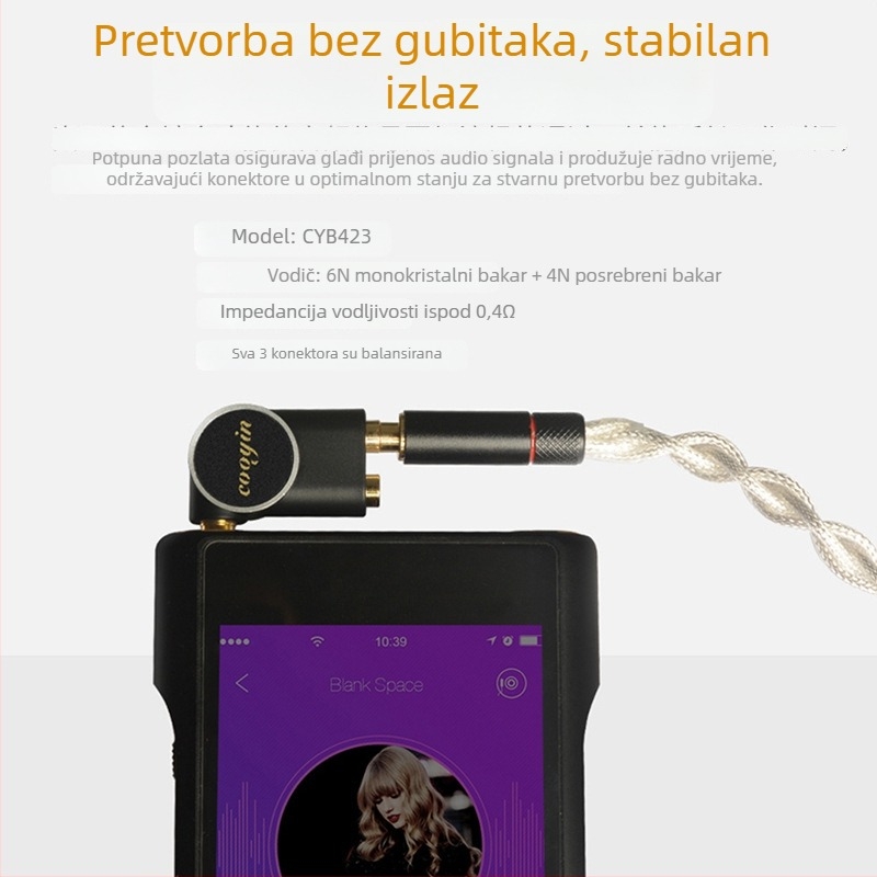 cooyin trostrano balansirani adapter, 4.4 mm balansirani muški na 2.5/3.5 mm profesionalni ženski pozlaćeni priključak