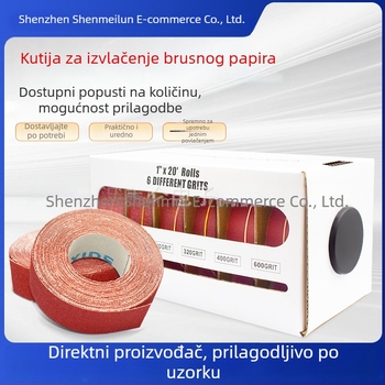 Set abrazivnih traka s izvlačnim kućištem, 25×6 mm, rola i trake od aluminijevog oksida za poliranje