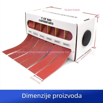 Set abrazivnih traka s izvlačnim kućištem, 25×6 mm, rola i trake od aluminijevog oksida za poliranje