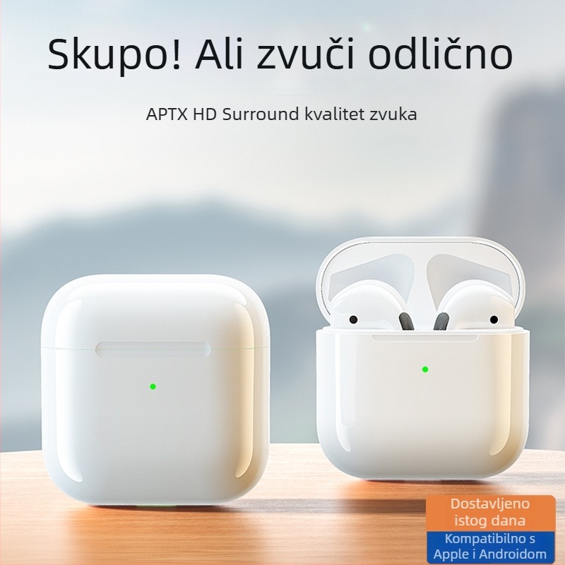 Bežične Bluetooth slušalice s pravim bežičnim zvukom za muškarce i žene, niska latencija za esportove, Bluetooth 5.0, polu-in-ear dizajn, stereo, kompatibilne s Apple, Vivo, Xiaomi, Oppo