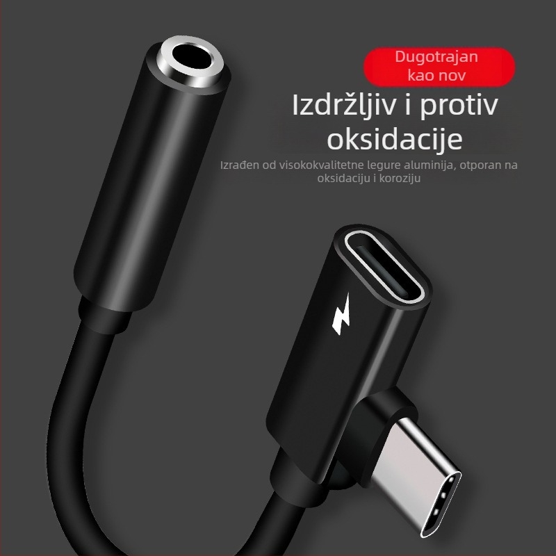 USB-C 2-u-1 audio i punjenje adapter za Apple uređaje, 3,5 mm priključak